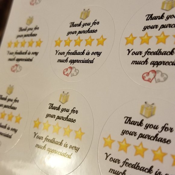 120 Labels 1.5" Round Gloss White Thx for Purchase - Picture 5 of 5